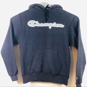 Champion Mens Hoodie Size M Spell Out Logo Hoodie